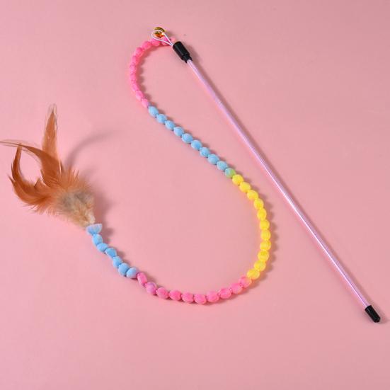 Cat Toy Caterpillar Cat Teaser Colorful Rod Teaser Wand Cat Interactive Toy Funny Feather Pet Cat Supplies Cat Accessory