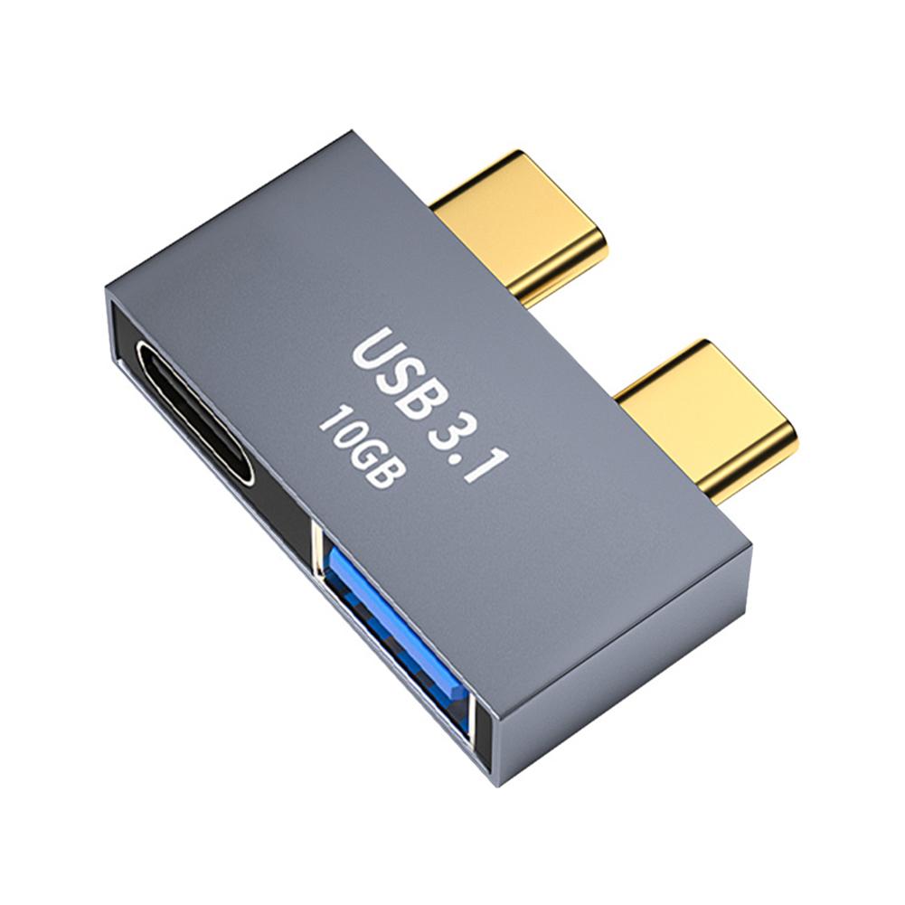 

USB C HUB Docking Station Dual Type-C Splitter Adapter for MacBook Thunderbolt 3 Aluminum Alloy ABS Type-C Adapter