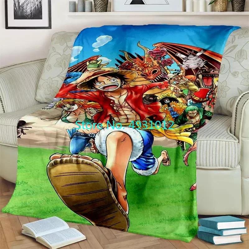 Cartoon Cover Blanket Luffy Student Air Conditioning Blanket Flannel Lamb Sherpa Blankets Baby Kids Gift Throw Sofa Bedroom