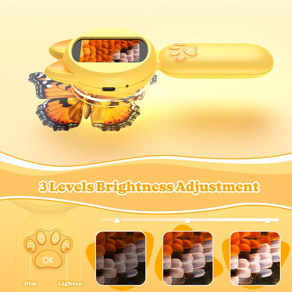 Magnifying Glass for Kids 100X Handheld Microscope with 2" LCD Scrren Kids Magnifer with 8 LEDs,Christmas Birthday Gifts for Kid