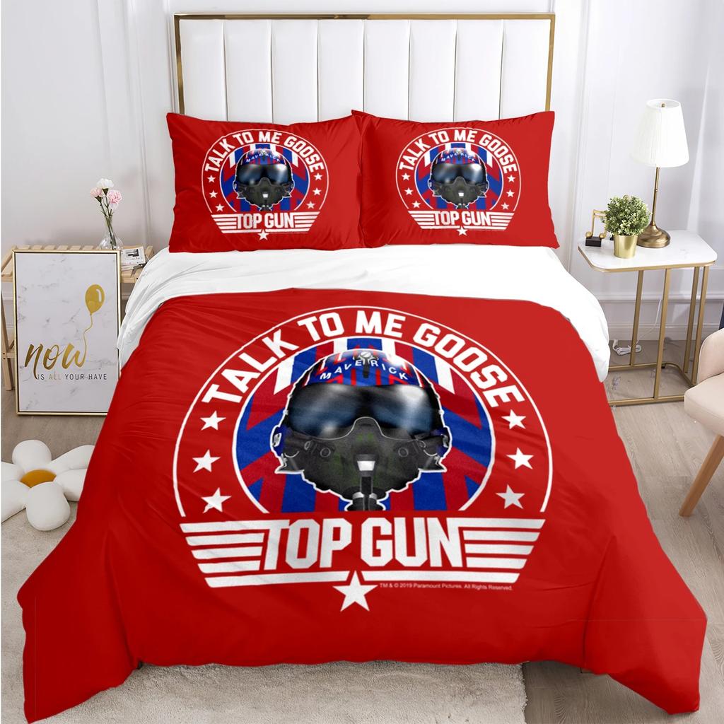 3D HD Print Classic Movie Top Gun Bedding Set,Top Gun Duvet Cover Comforter Soft Quilt Cover and Pillowcases For adults children