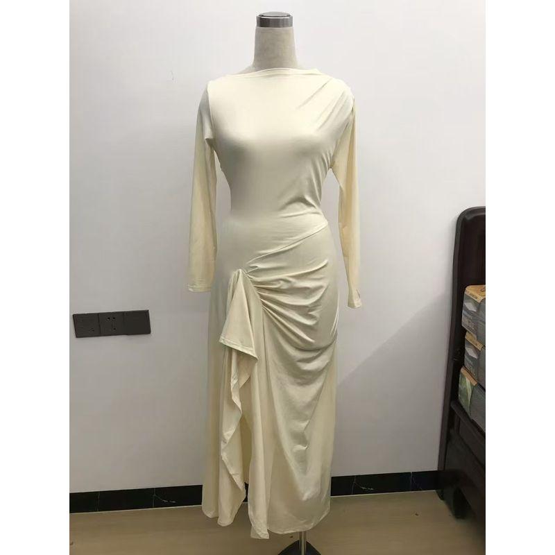 Cross-Border European and American Foreign Trade Women Clothes 2024 Autumn New Fashion Sexy Slim Fit Slimming Split Dress Hot Girl Skirt