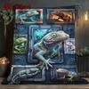 Gecko Frames 2D Flat Pattern Flannel Blanket, High Quality All Seasons, Home Decor, Warmth and Comfort, Perfect for Christmas Gifts.