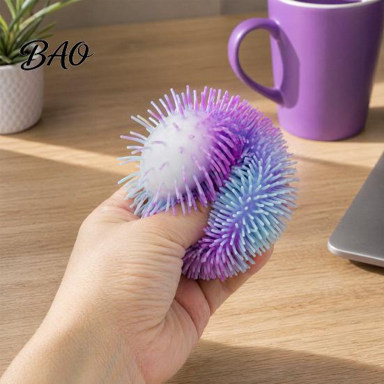 Jouet Main Apaisant Soulagement du Stress Boule Poilue Jouet, TPR Poilu à Presser Fidget Adultes Relaxation Soulagement de l'Anxiété Bureau pour Aide à la Concentration, Tactile Doux