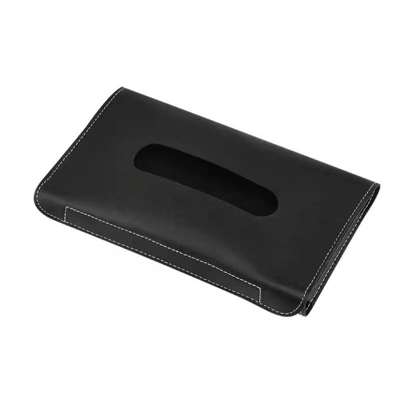 Car Sunshade Plate Tissue Box Universal Auto Interior Soft Leather Car Tissue Box Car Hanging Buckle Container Paper Bag Tools