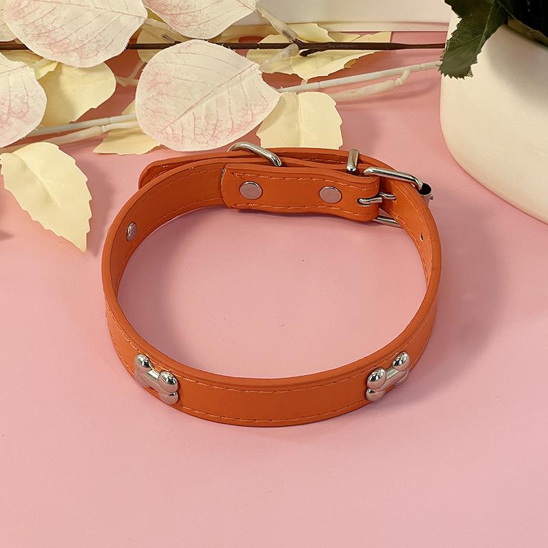 Leather No-Choke Pet Collar for Small and Medium Dogs and Cats