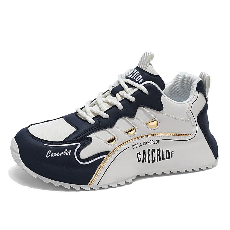 Retro dad shoes men's autumn and winter leather surface casual shoes thick sole heightening low top sports shoes teen men's shoes