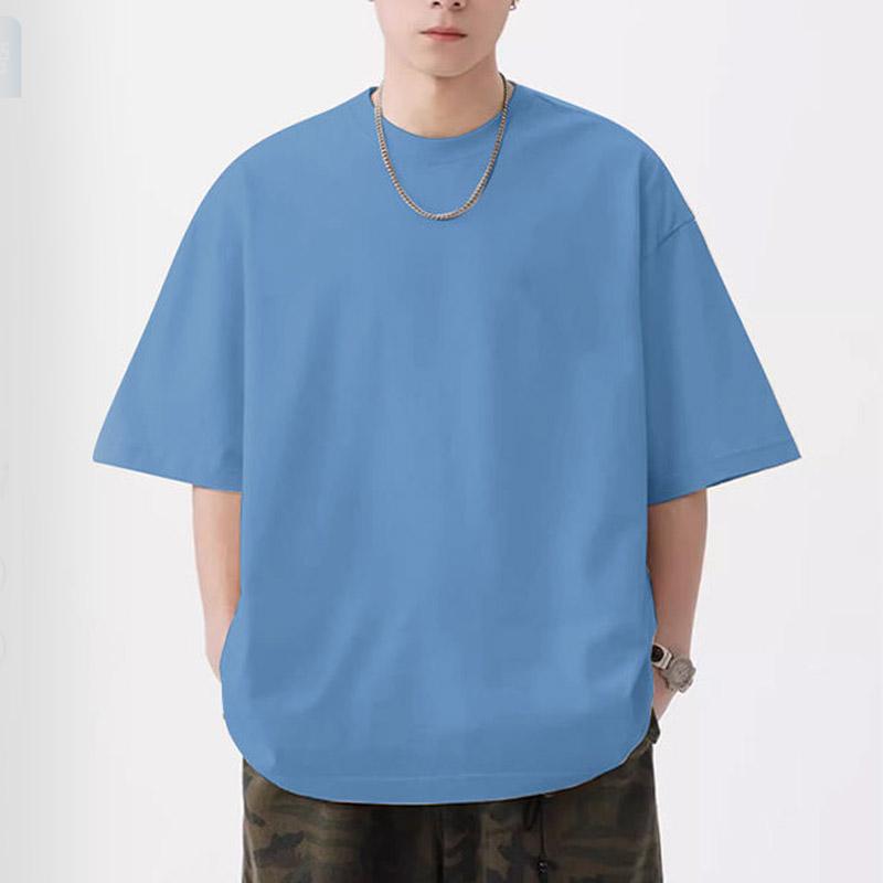 Men's Clothing Summer Pure Cotton Solid Color Short Sleeve T-Shirt Men's Casual Round Neck White Half Sleeve Top Comfortable