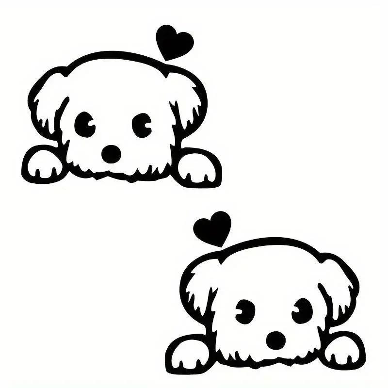 

2 шт./набор Милая собака Автомобиль Мотоцикл Внедорожник Грузовик Окно Стена Играть Роль Наклейки Наклейка на зеркало заднего вида Автоаксессуары чёрный