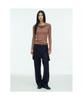 Anggae Tube Neck Rib Pullover Brown