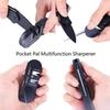 Multifunction 4-in-1 Knife Sharpener Pocket  Foldable Sharpening Stone with 3 Stages Ceramic & Carbide & Diamond Tapered