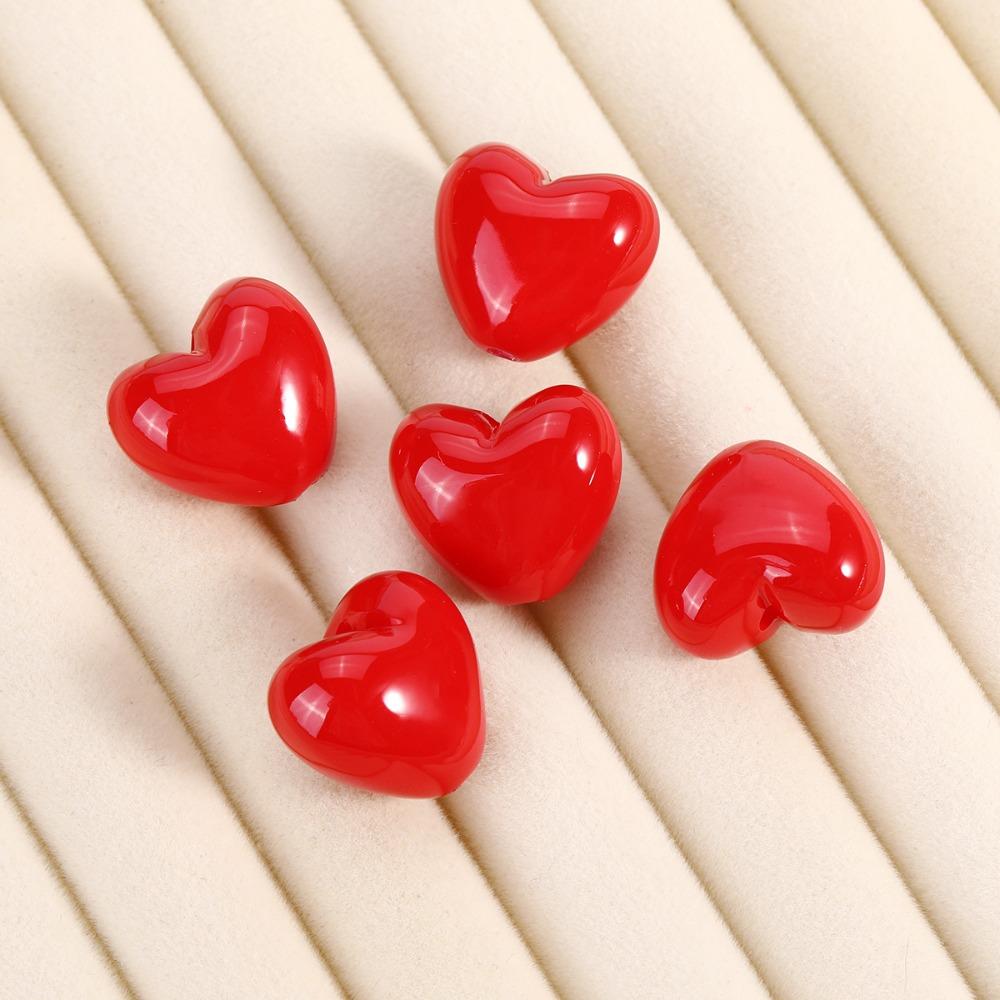 10pcs Multipurpose Heart Shape Beads Acrylic Craft Beads DIY Spacer Beads Craft Supplies