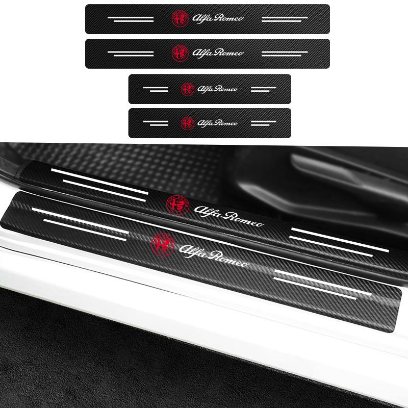 4Pcs Car Threshold Door Sill Protector Anti Scratch For Alfa Romeo Giulietta GT 159 147 156 Mito Brera Giulia F1 Stelvio Volan RD6