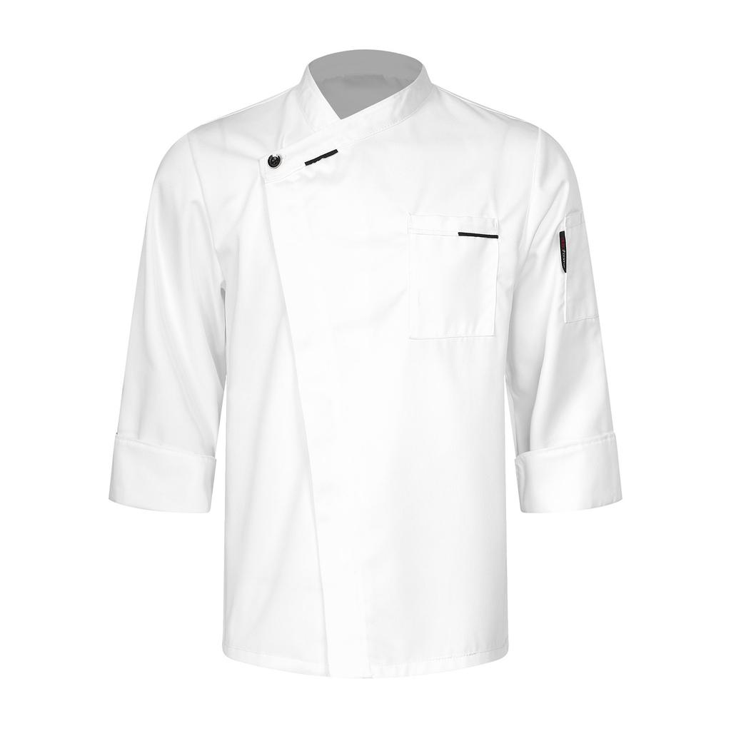 Cross-Over Collar Chef Coat for Men/Women - Unisex Professional Cook Uniform with Pockets, Kitchen Workwear