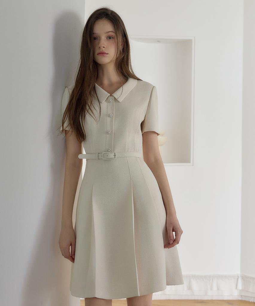JULIY&CALLA 26Hs Love By You March Summer Tweed Dress Beige Wedding Guest Look Ceremony Look
