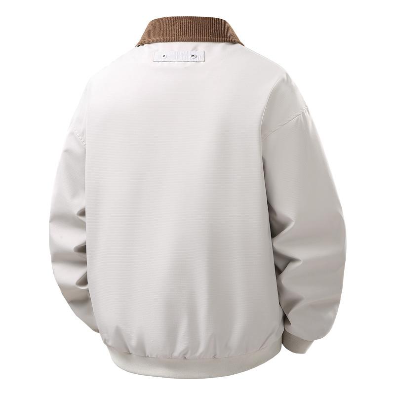 Men's Spring and Autumn New American Jacket Jacket Men's Loose Lapel Long Sleeve Casual Cargo Jacket Top Men's