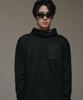 X-Back Slit-Cut Hoodie Long Sleeve Black