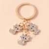 Cute Crystal Rhinestone Cat Keychain Animal Snake Butterfly Keyrings for Men Women Car Keyholder Bag Pendants DIY Jewelry Gifts
