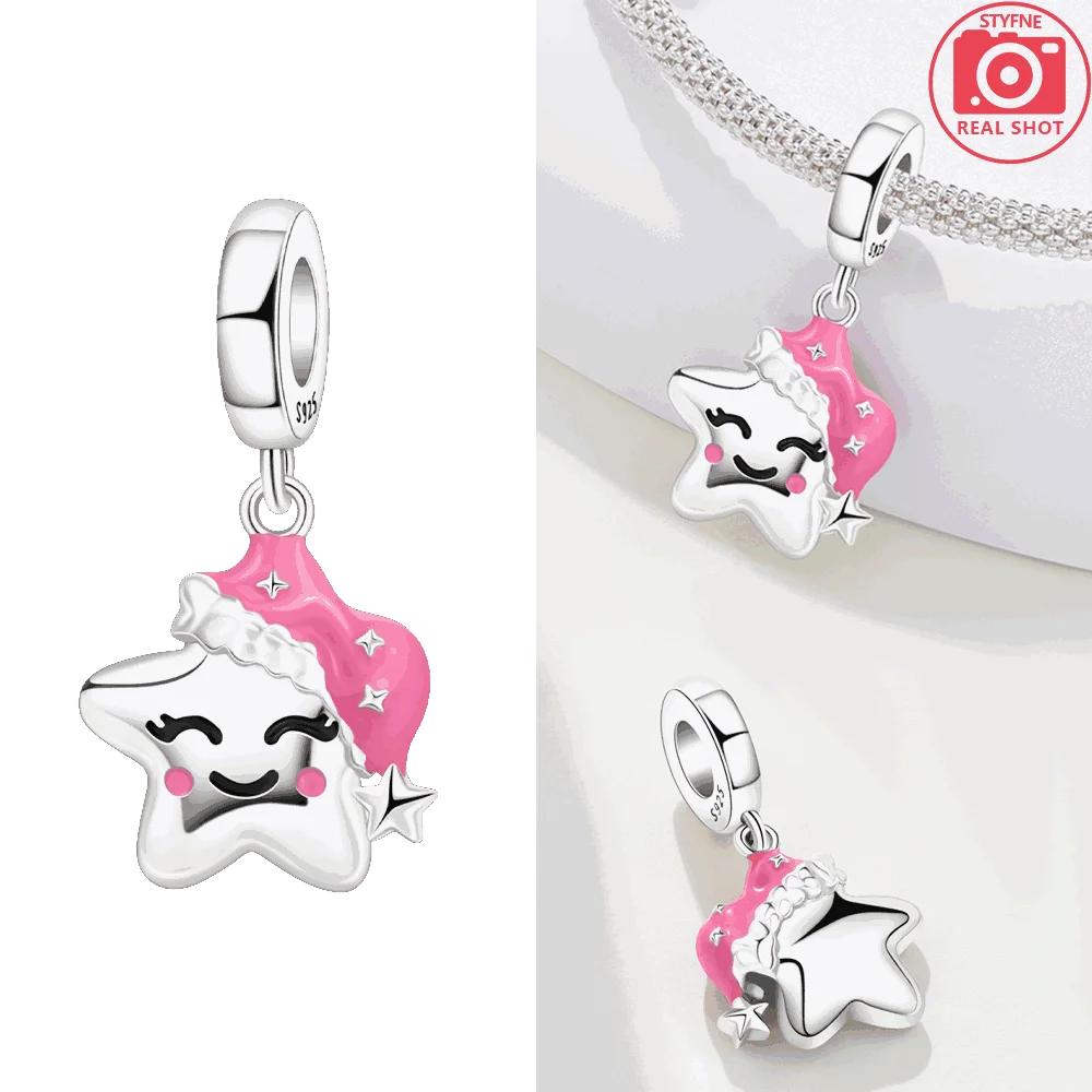 Exquisite Original Copper Golden Adorable Moon Crown Safety Chain Cap Stars Rabbits Bead Fit Bracelet Women Jewelry Gift Diy