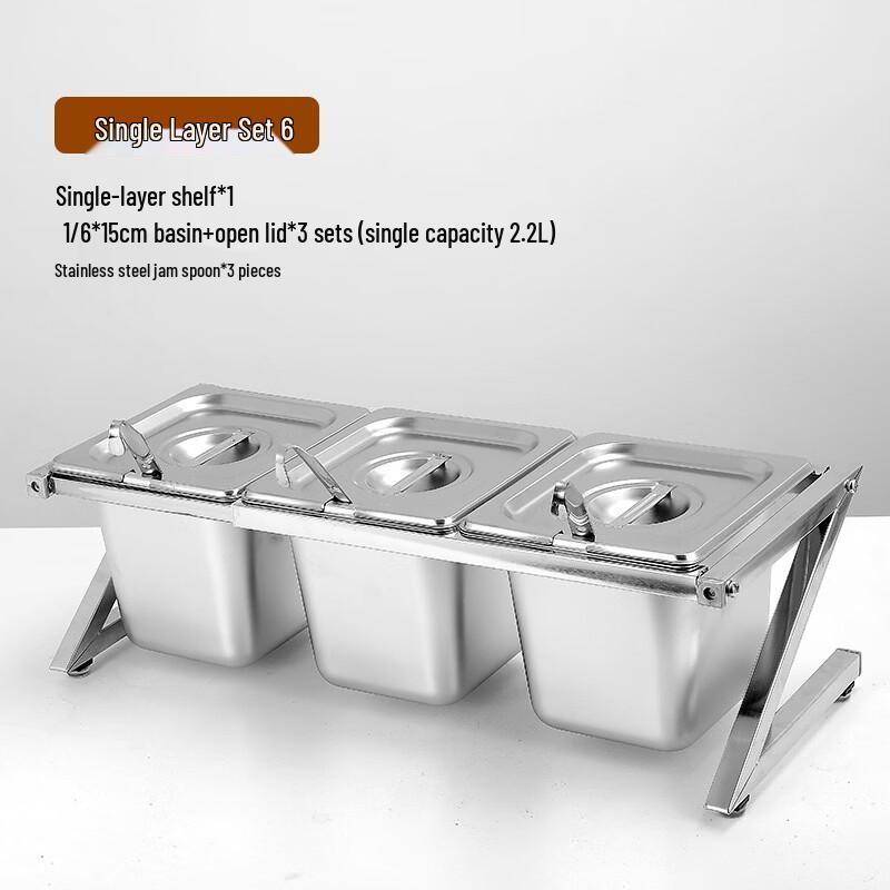 Andytai Commercial Stainless Steel Condiment Station