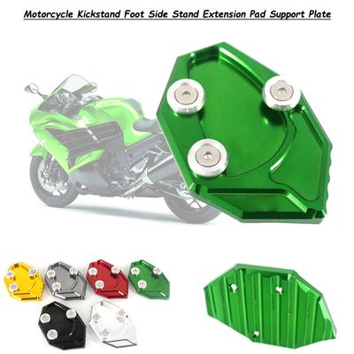 Motorcycle CNC Kickstand Foot Side Stand Extension Support Plate Pad Fit For ZX-14R ZX14R ZZR1400 GTR1400 Concour