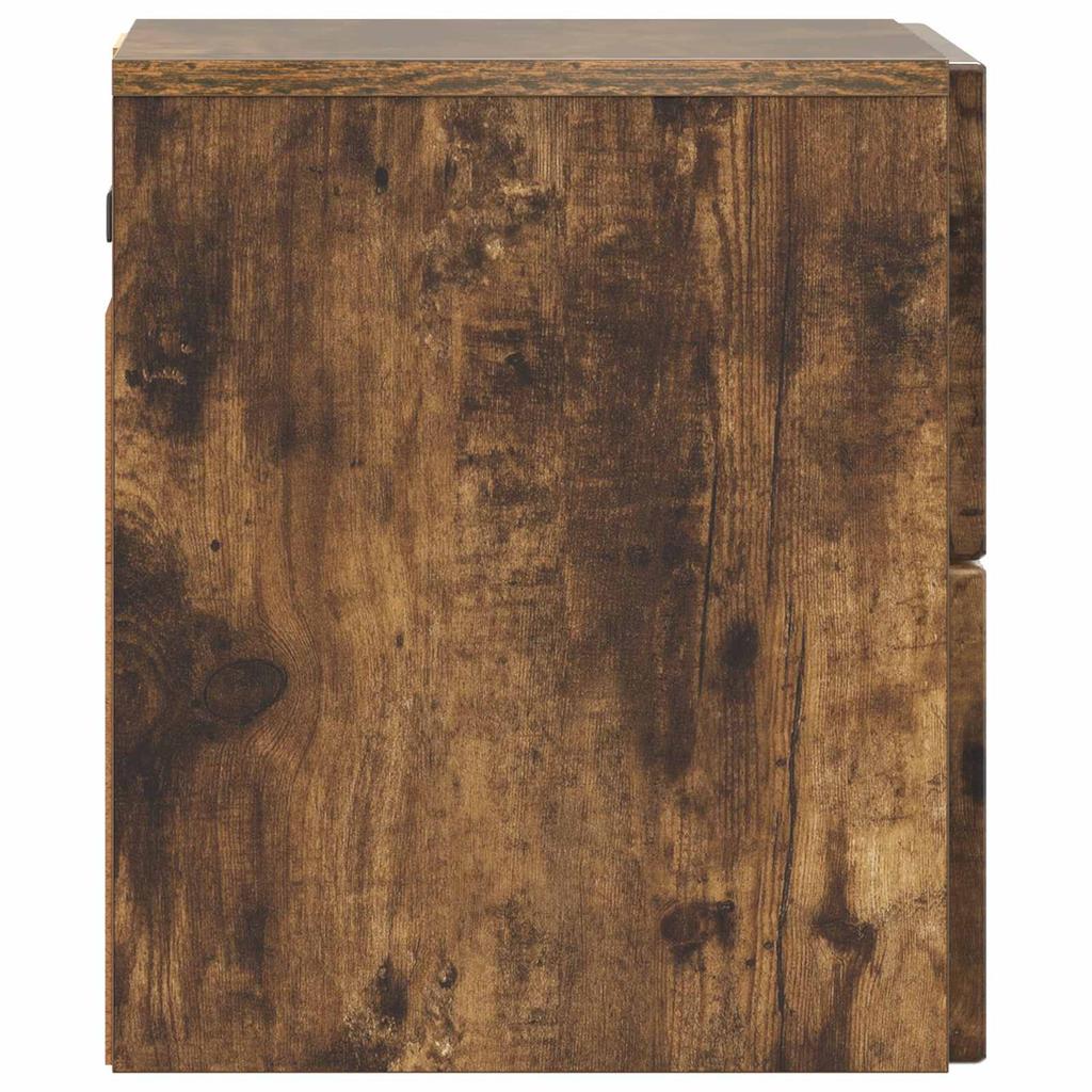 Wall Mounted Nightstand Smoked Oak 33 x 34.5 x 40 cm