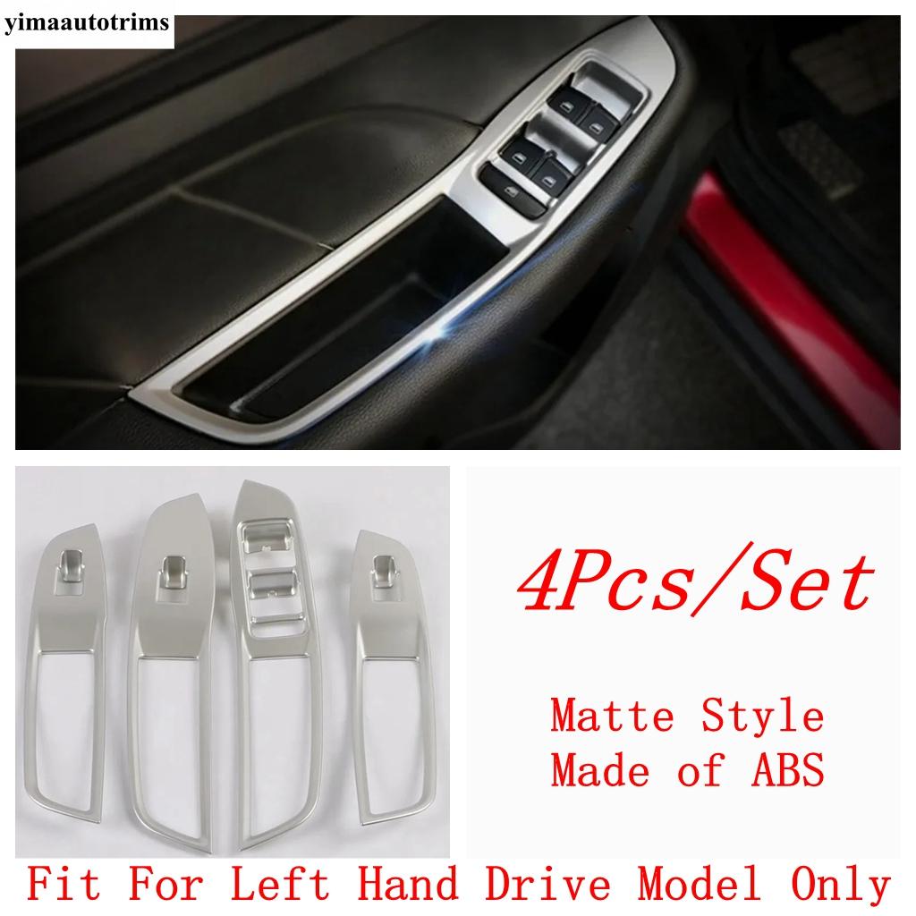 Inner Door Armrest Window Lift Button Control Panel Cover Trim Carbon Fiber / Matte Accessories Interior For MG ZS 2018 - Matte