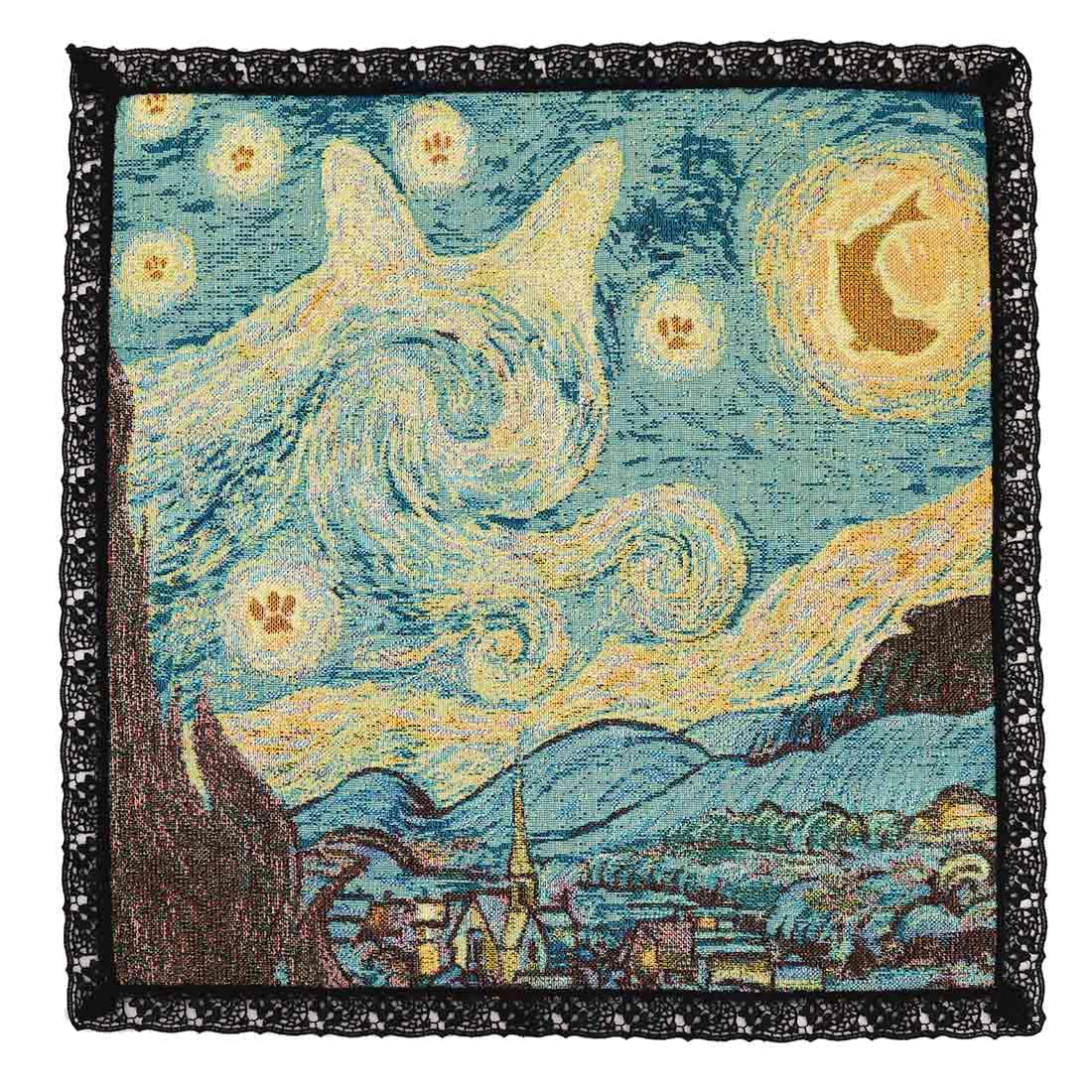

КАТ АРТ Гобеленовый Платок Звездная ночь с кошкой Винсент Ван Някт, Женский, Прибл.. 42 x 42 см, 000659-0002-01