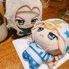 Große Handwerkskunst Replik 10 cm Auf Lager Johnny Joestar Gyro Zeppeli Baumwoll-Plüschtier Jojo's Bizarre Adventure Merchandise Schlüsselanhänger Artikel