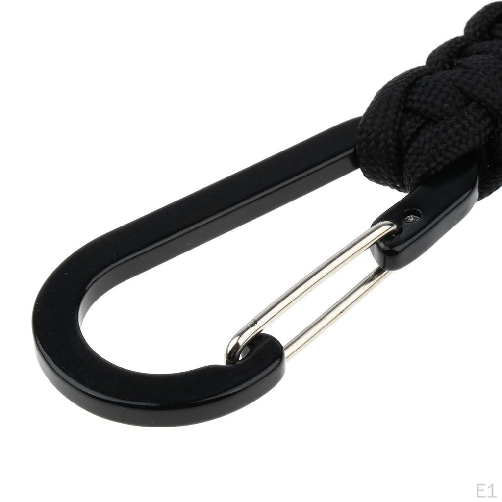 Carabiner Survival Keychain Lanyard Rope Aluminum Alloy Buckle for Hiking Fishing Outdoor