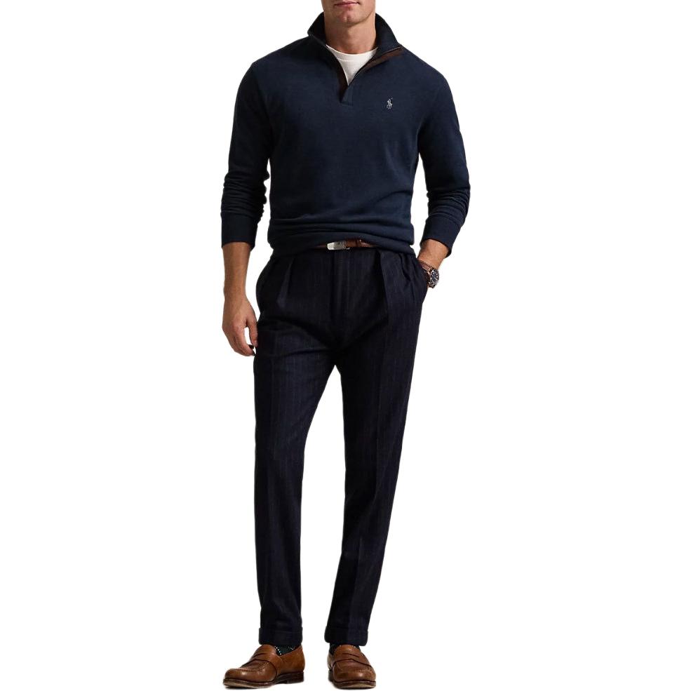 Polo Ralph Lauren Embroidered Pony Logo Knit Zip High Neck Sweatshirt Men Sweatshirt 710890534-033