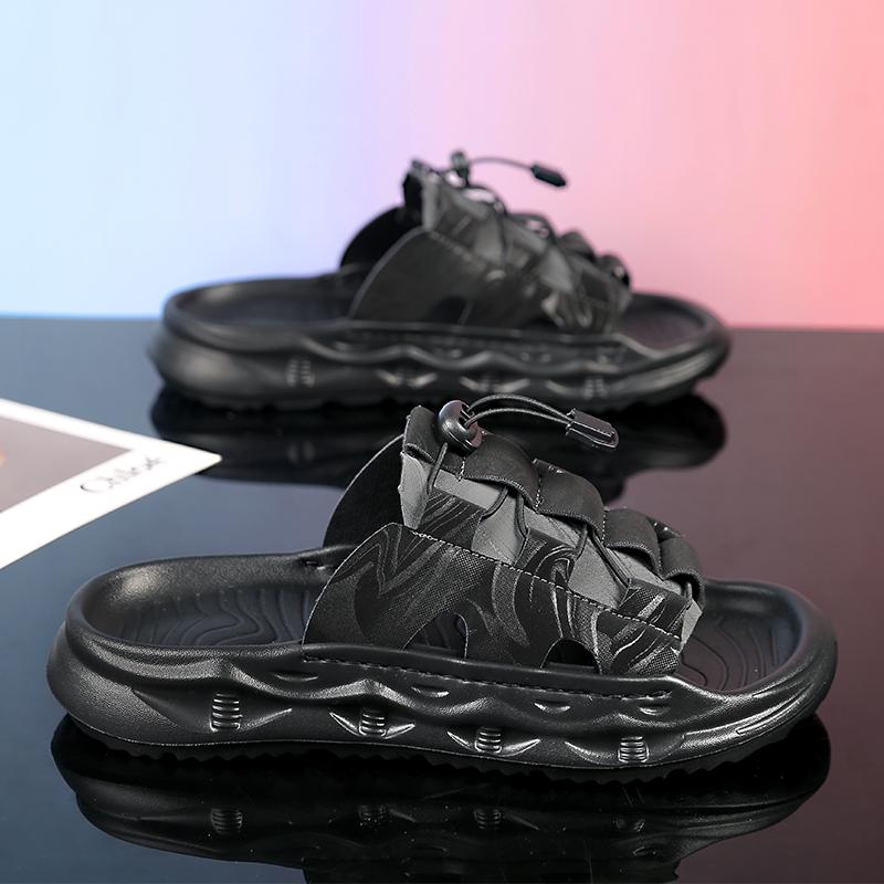 Fashion Summer Men's Sports Shoes, Air Sports Shoes, Thick Soled Beach Sandals, Outdoor Anti Slip Flat Bottomed Flip Flops