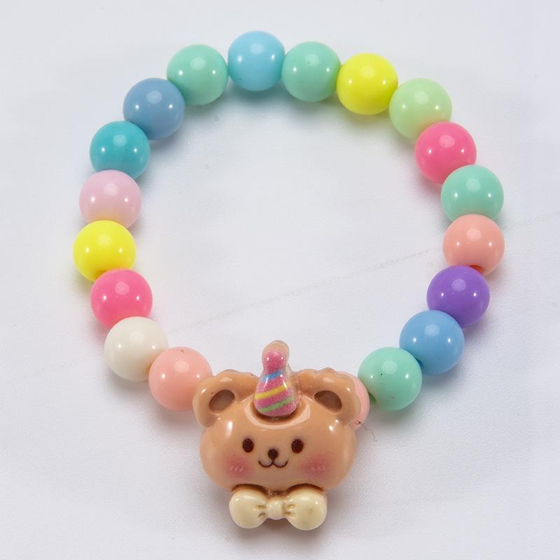 Trendy Cartoon Beaded Bracelet Lovely Princess Style Handmade Wristband Gift for Girls