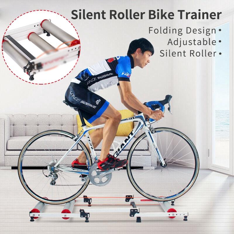 51 * 19.7 in Aluminum Alloy For MTB Road Bike Bike Roller Trainer Stand Bicycle Indoor Exercise Bike Training Silent Folding Trainer