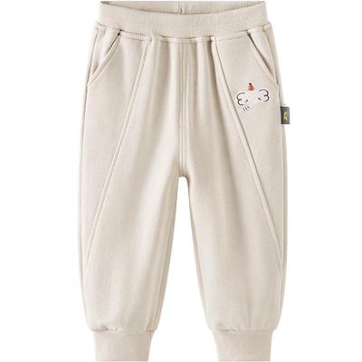 TONGTAI Baby Unisex Modal Cotton Embroidered Cuffed Sweatpants