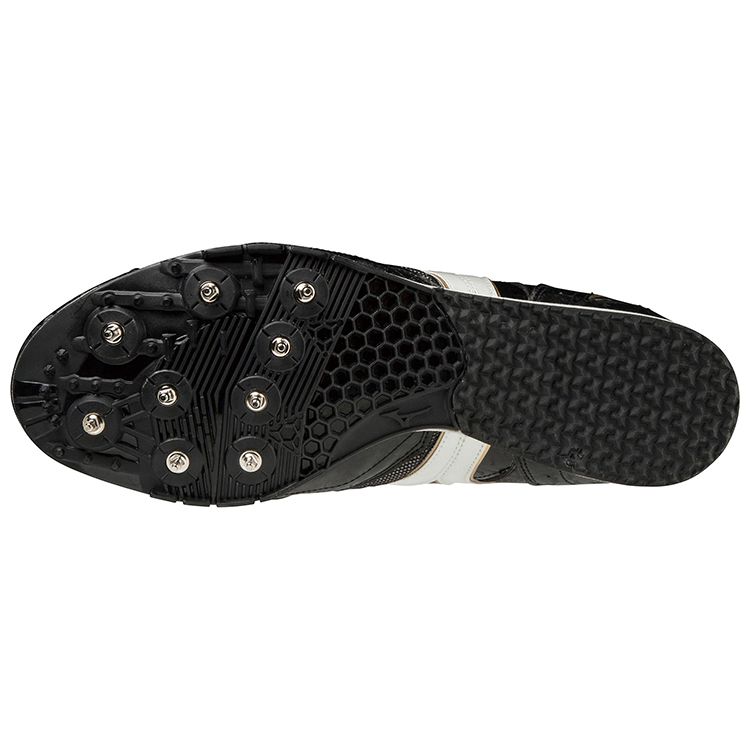 Mizuno Field Geo AJ-C Low Top Professional Running Shoes Unisex sneaker Black White Gold U1GA204152