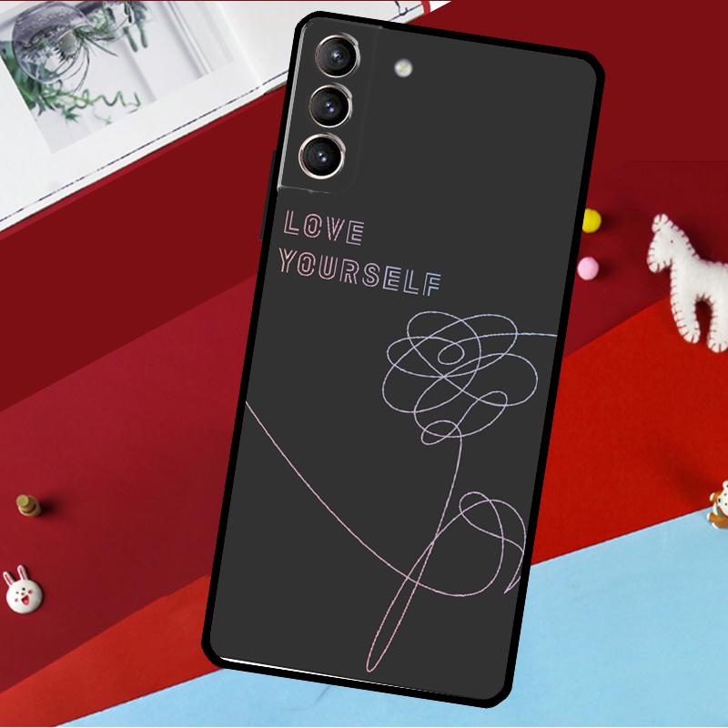 Love Yourself Flower Kpop Case For Samsung Galaxy S20 FE S21 FE S22 S23 Ultra Note 20 S9 S10 Note 10 Plus Back Cover
