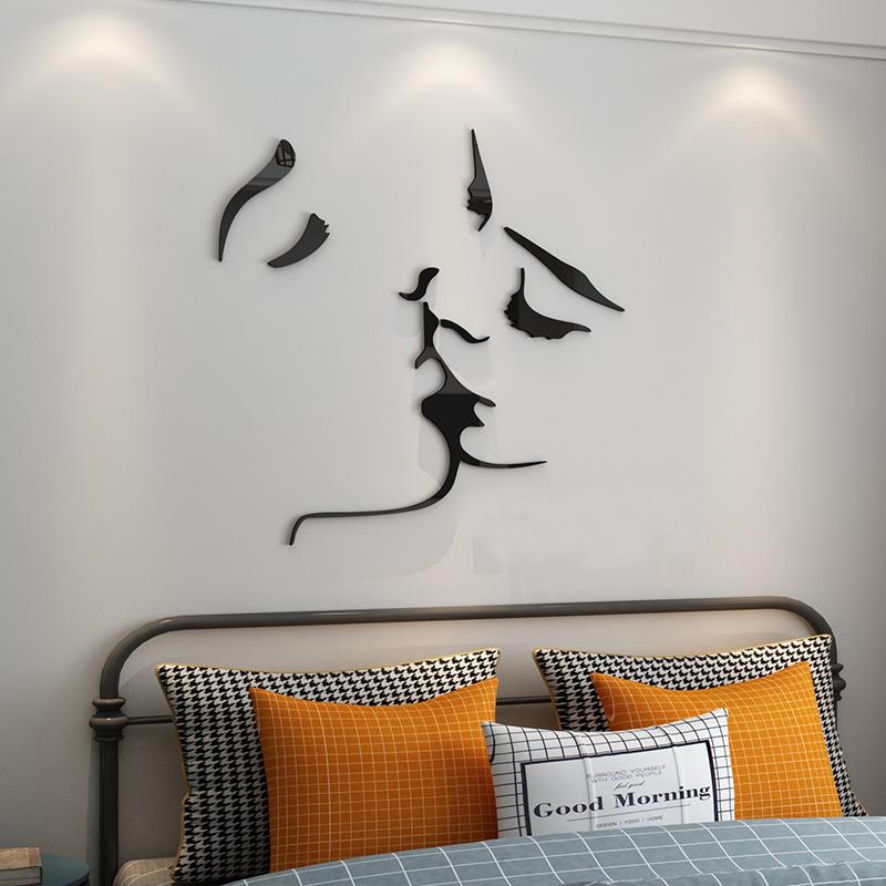 Romantic Lover Kiss Lover Wall Sticker Master Bedroom Removable Vinyl Decal Living Room Decoration Couples Art DIY Stickers