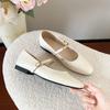 Moonlight Shoes Spring and Summer One-word Buckle Metal Flat Mary Jane Shoes Women with Skirts Single Shoes Women