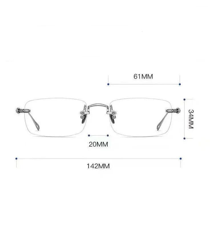 Ladies Square Near Sight Glasses Fashion Men Women Rimless Anti Blue Light Myopia Eyeglasses Finished Optical Eyewear Diopter