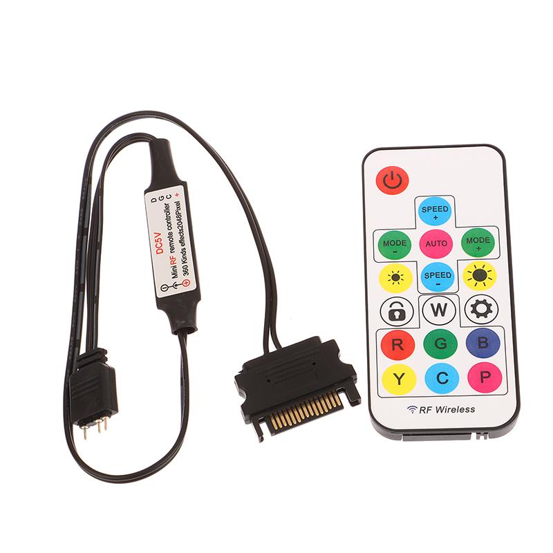 Kontroler RGB SATA Molex 5V 3Pin 12V 4Pin Do Obudowy Komputera Wentylator Chłodzący CPU Do Pasków LED RGB WS2812B SK6812