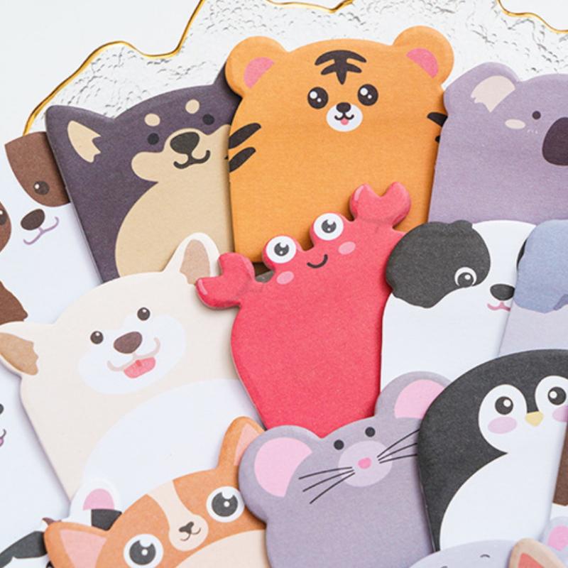 240/960 Sheets Large Capacity Adhesive Animal Shaped Memo Pads Cartoon Cute And Interesting Animal Shaped Sticky Notes