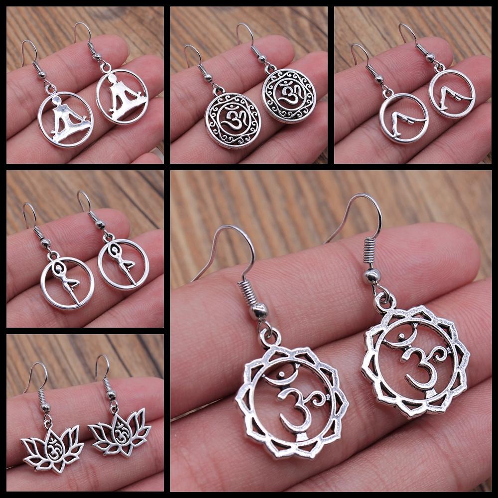 Om Sign Yoga Symbool Oorbel Yoga Om Symbool Zen Boeddhisme Glazen Oorbellen Voor Vrouwen Sieraden