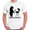 Bear Grills Grappig Heren Dames Unisex Dier BBQ Vintage Retro T-shirt 2878