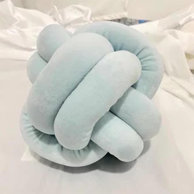 

Ручная работа Узел Подушка Подушка для спины дивана Однотонные цвета Шар Мягкий Лаконичный Узел SkyBlue, 25x25cm