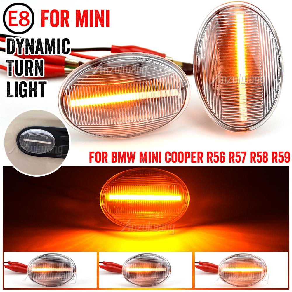 2pcs Flowing Turn Signal Light Dynamic LED Side Marker Side Indicator For BMW MINI Cooper R56 R57 R58 R59 CL-R56-LSM-SM