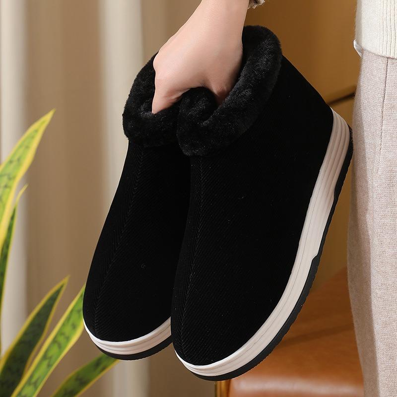 Handmade warm cotton shoes women's winter rubber sole cloth shoes for the elderly home non-slip parents piled thickened men's cotton
