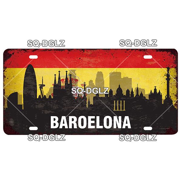 [SQ-DGLZ] Famous City License Plate Metal Sign Vintage Plaque Country Tin Sign Wall Decor Bar Decor Travel Poster