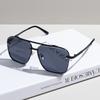 Gafas de Sol de Doble Rayo Retro para Conducir, Tendencia al Aire Libre, Graduadas, para Viajes, Unisex, Metal de Alta Calidad, Cuadradas