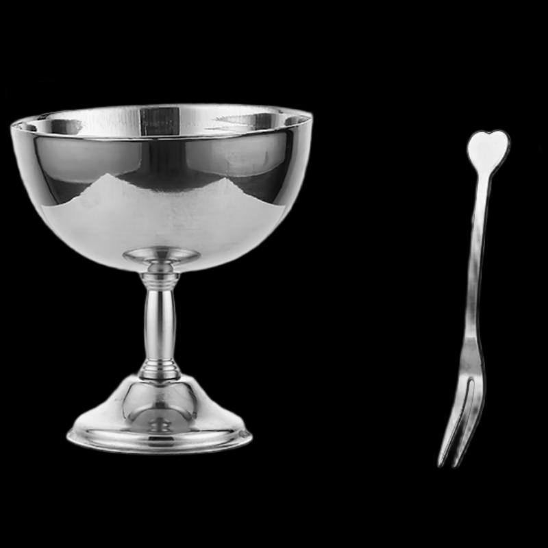 Deer Color Stainless Steel Pedestal Dessert Bowl